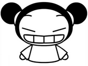 coloriage pucca montre ses dents